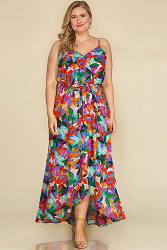 Straw Hat and Mocktail Dress in Periwinkle - Plus