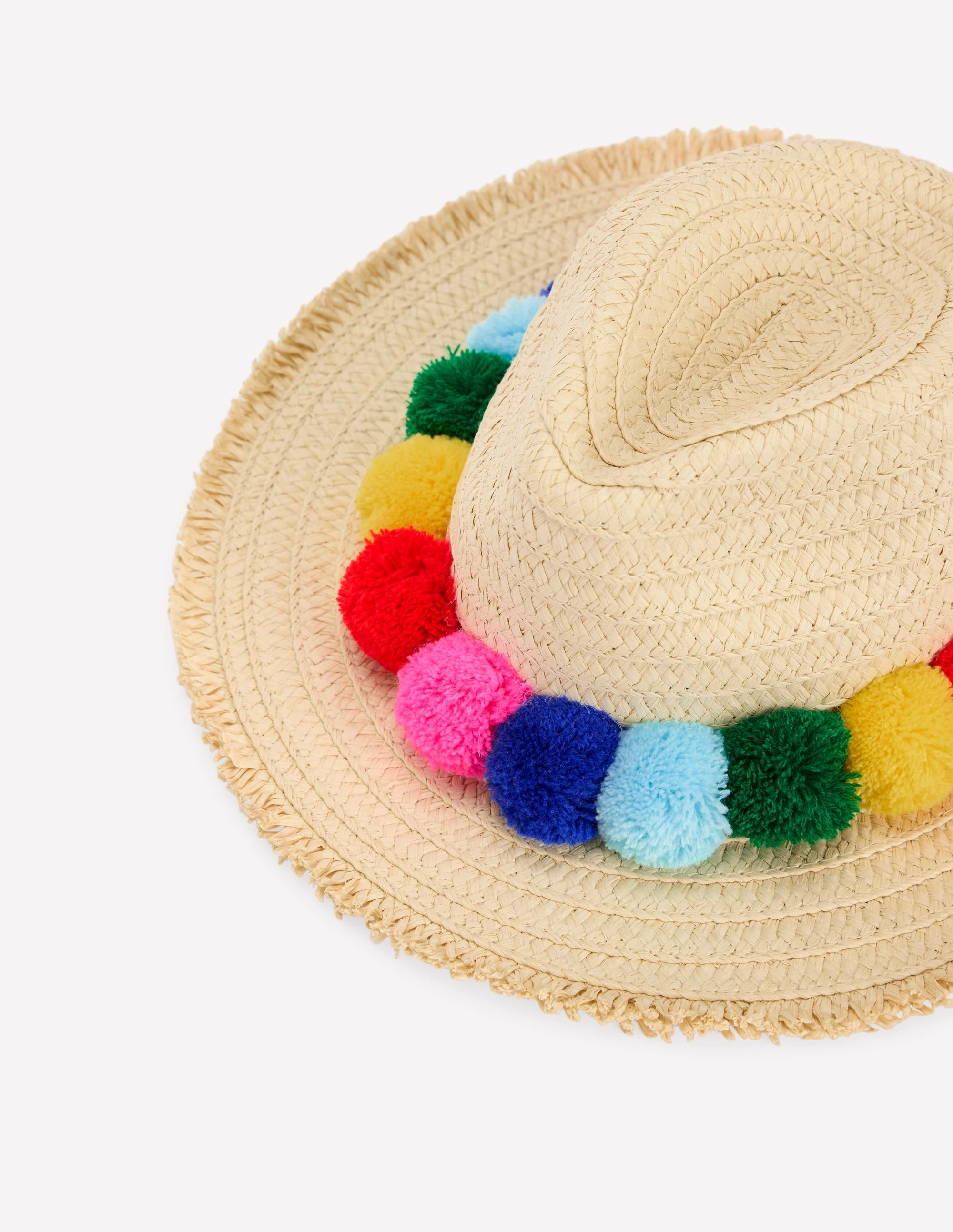 Straw Hat-Multi Pom