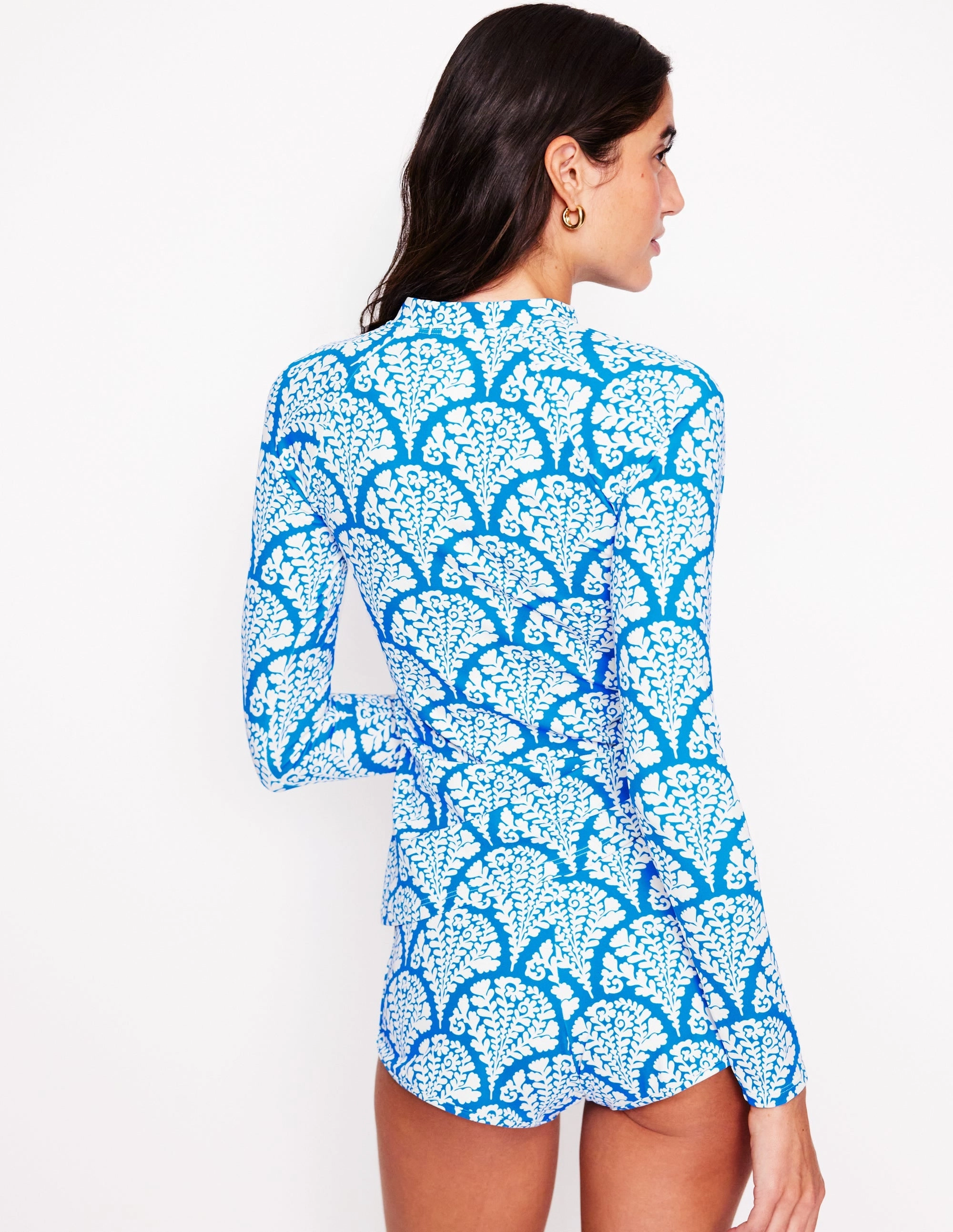 Sun Safe Raglan Rash Vest-Bright Blue. Blossomy