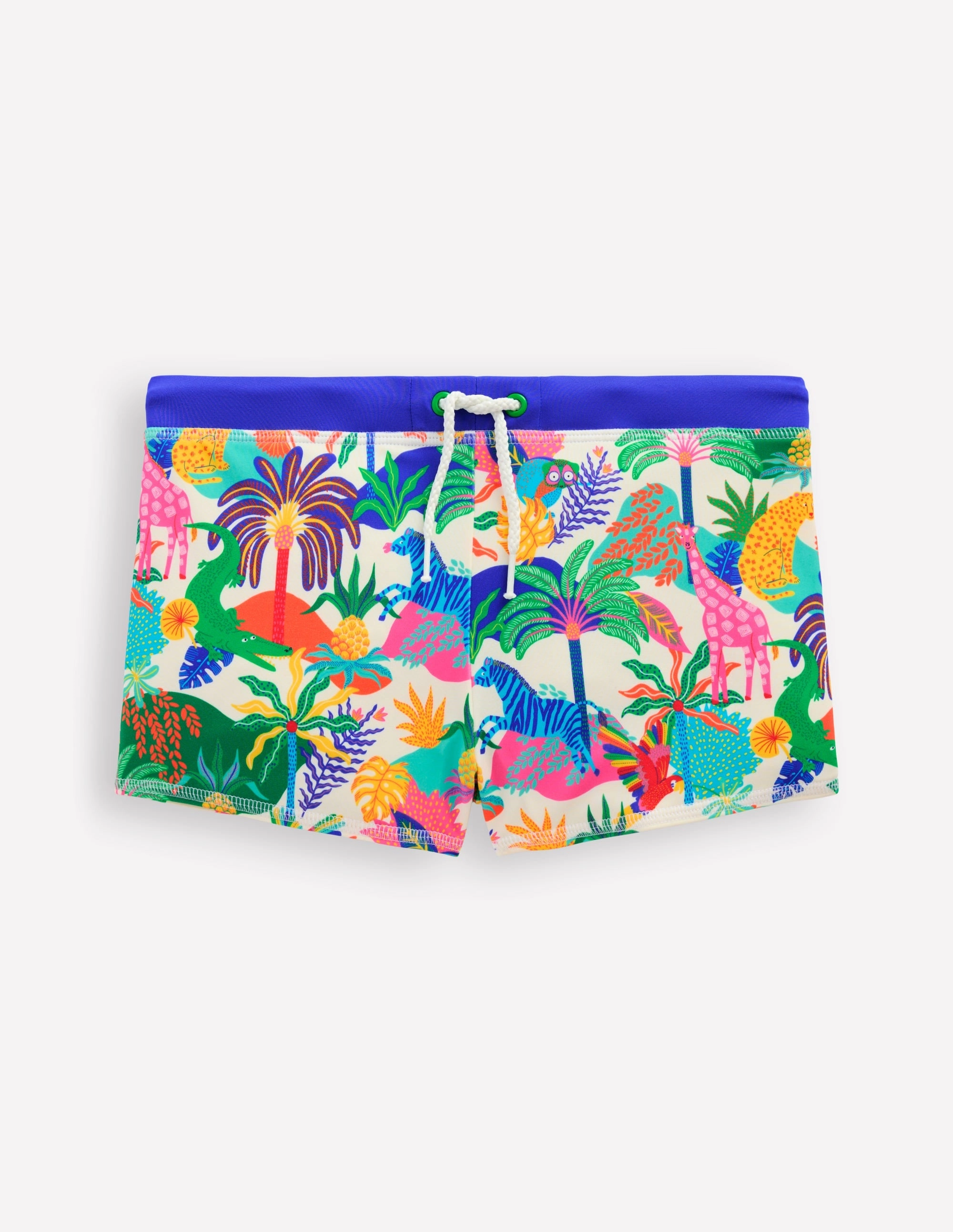 Swim Trunks-Ivory Multi Jungle