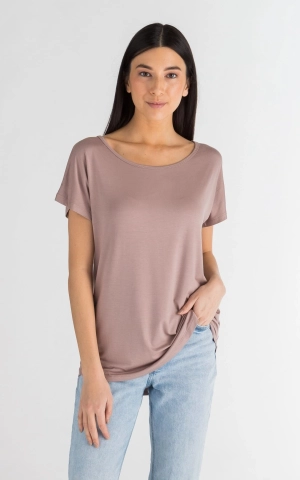 The Roster - Live With Love Scoop Neck Tee in Himalayan Salt