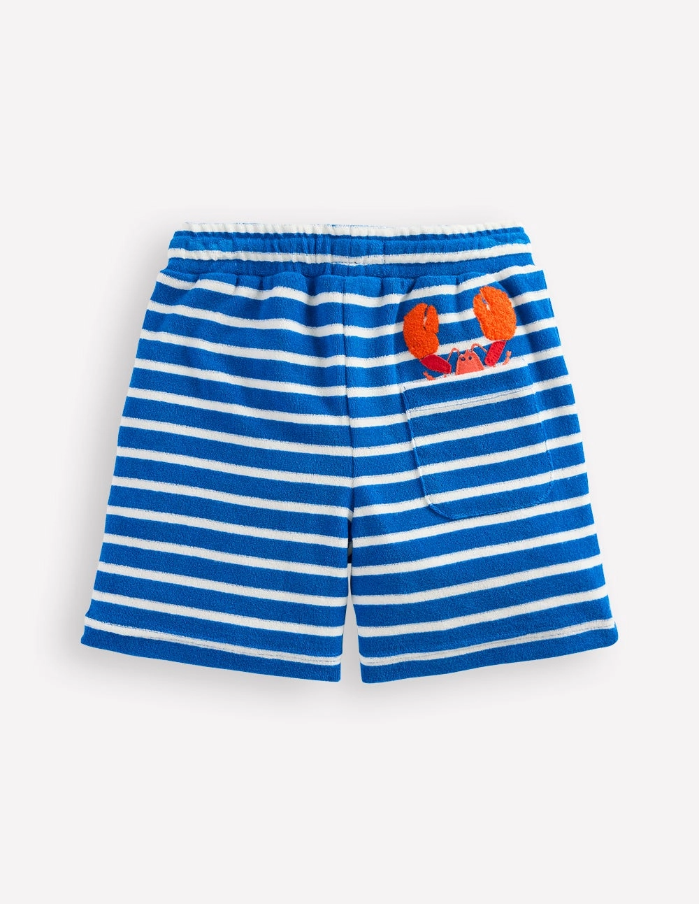 Towelling Shorts-Blue and Ivory Lobster