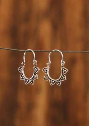 Tribal Essence Silver Hoop Earrings