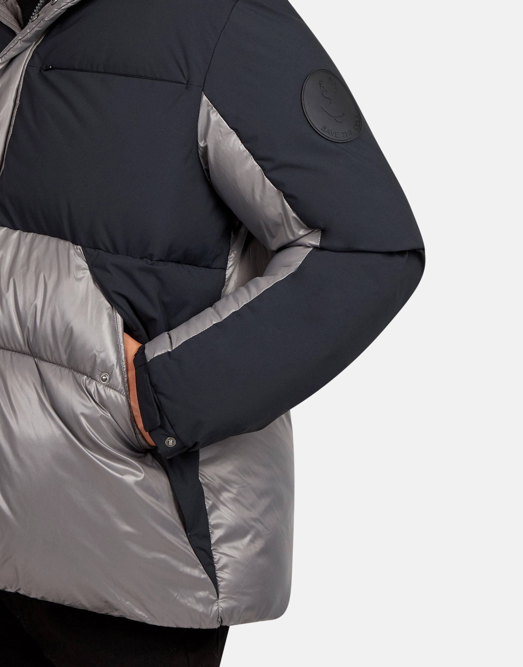 Unisex Luma Hooded Puffer Jacket Black /mid Grey