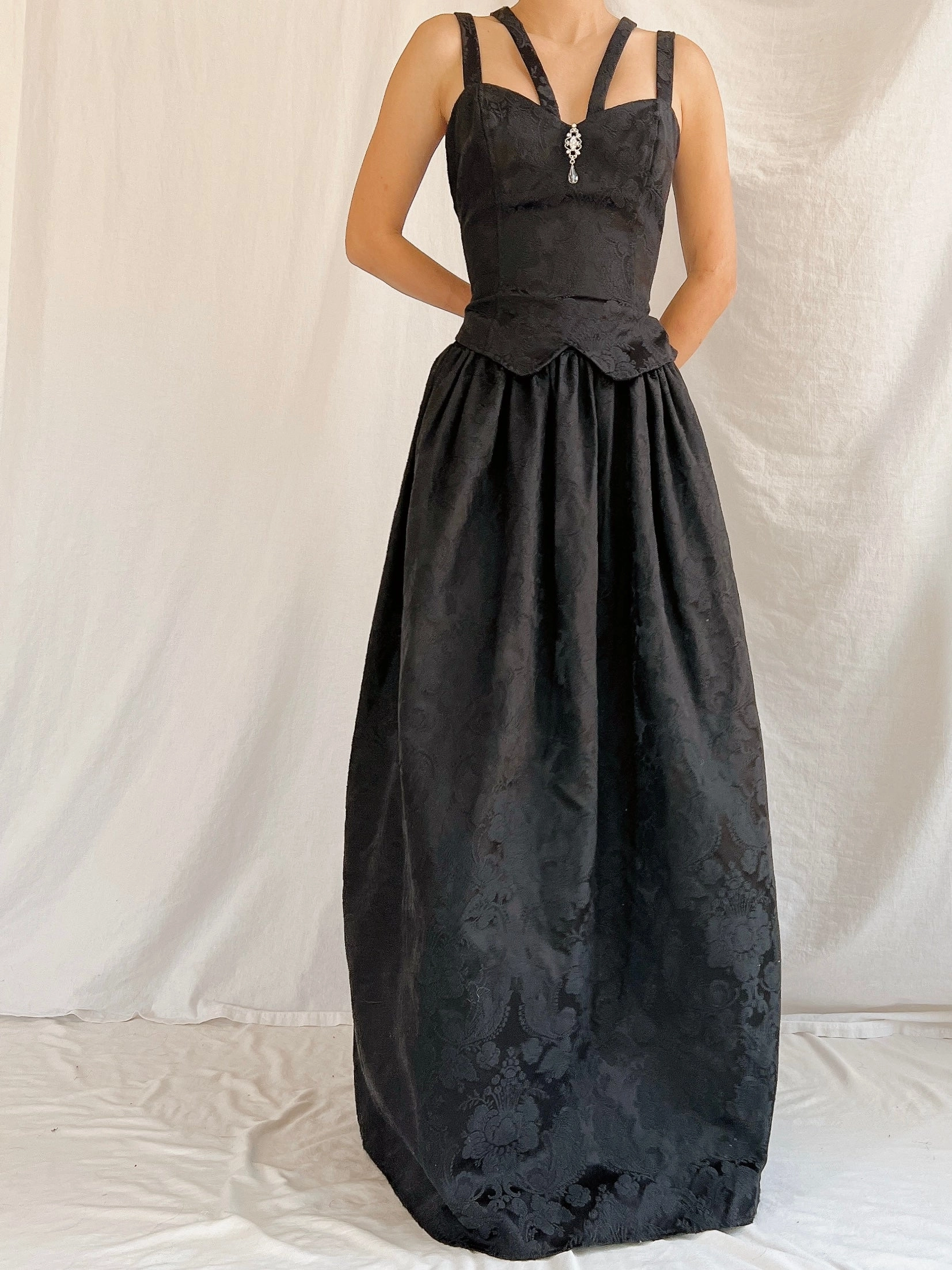 Vintage Jessica McClintock/Gunne Sax Brocade Dress - XS