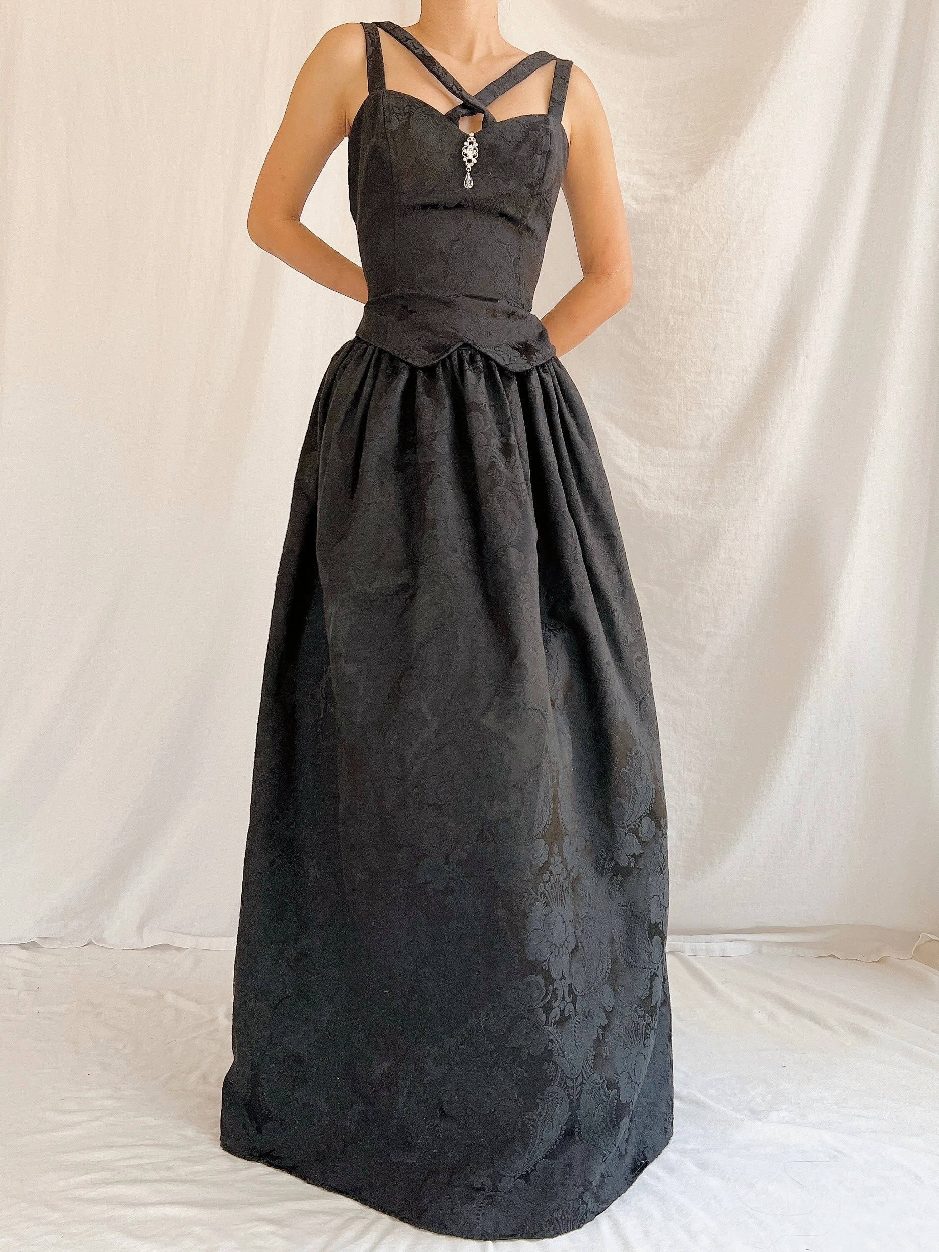 Vintage Jessica McClintock/Gunne Sax Brocade Dress - XS