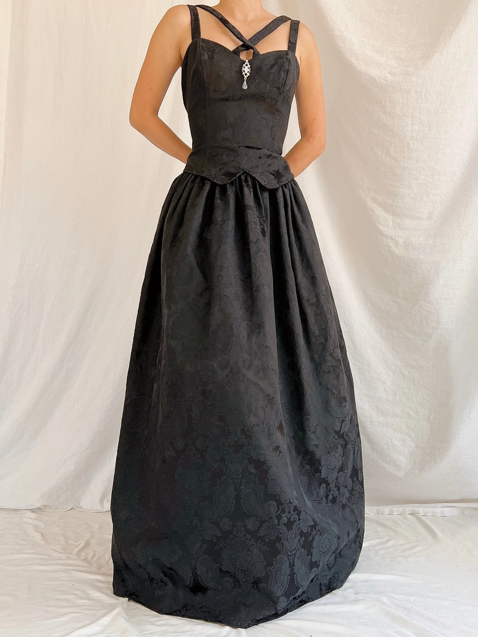 Vintage Jessica McClintock/Gunne Sax Brocade Dress - XS