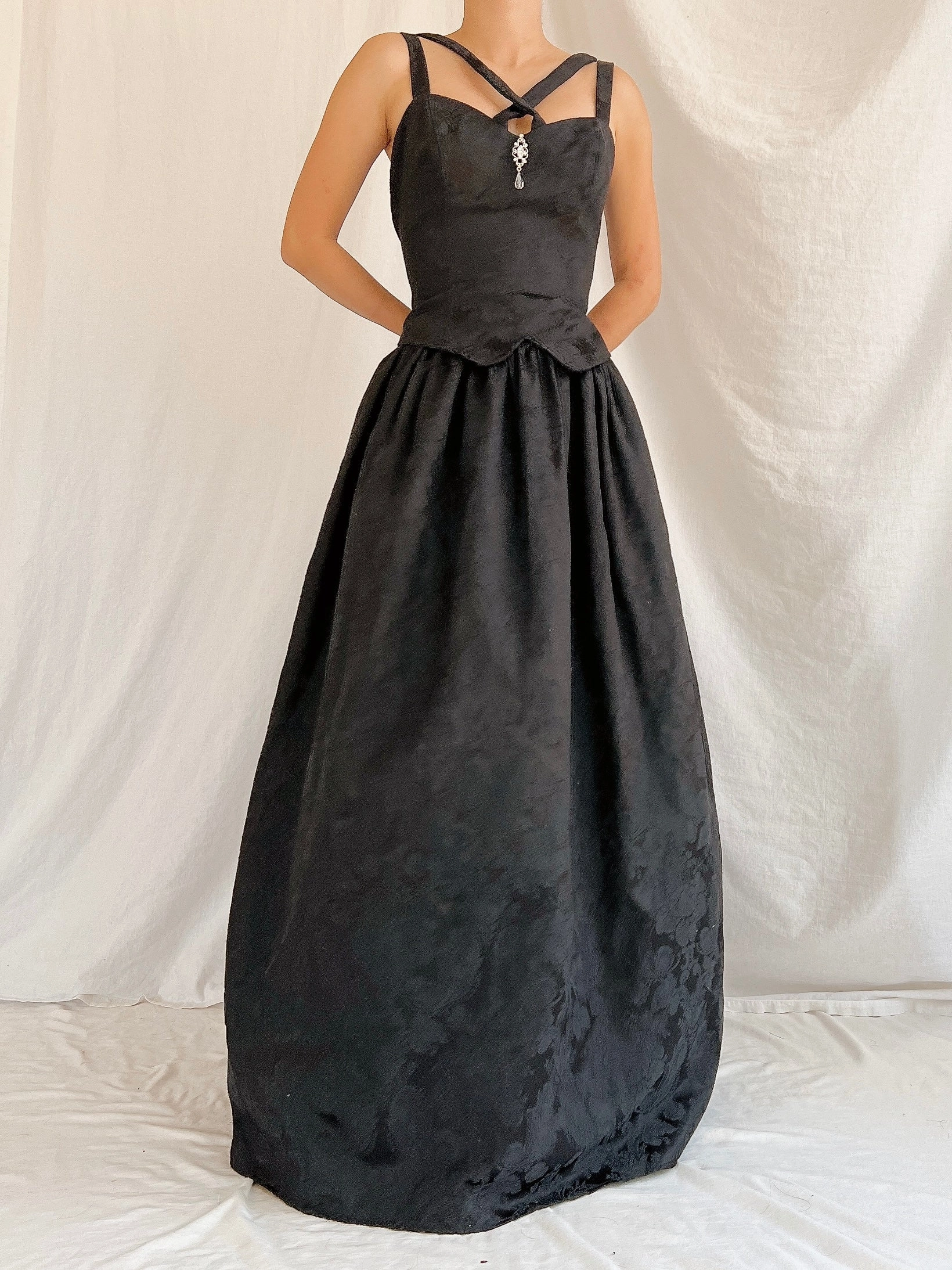 Vintage Jessica McClintock/Gunne Sax Brocade Dress - XS