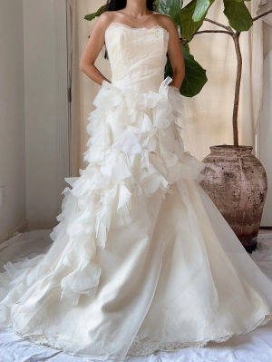 Vintage Silk Ruffle Petal Gown - M/6