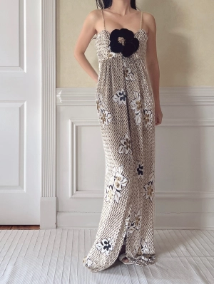 Vintage Velvet/Lurex Sweetheart Draped Dress - M