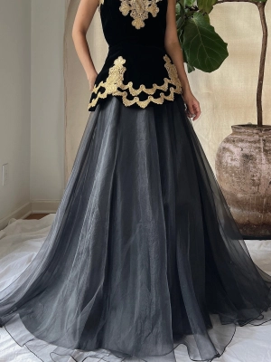 Vintage Voile Full Chiffon Skirt - S/4