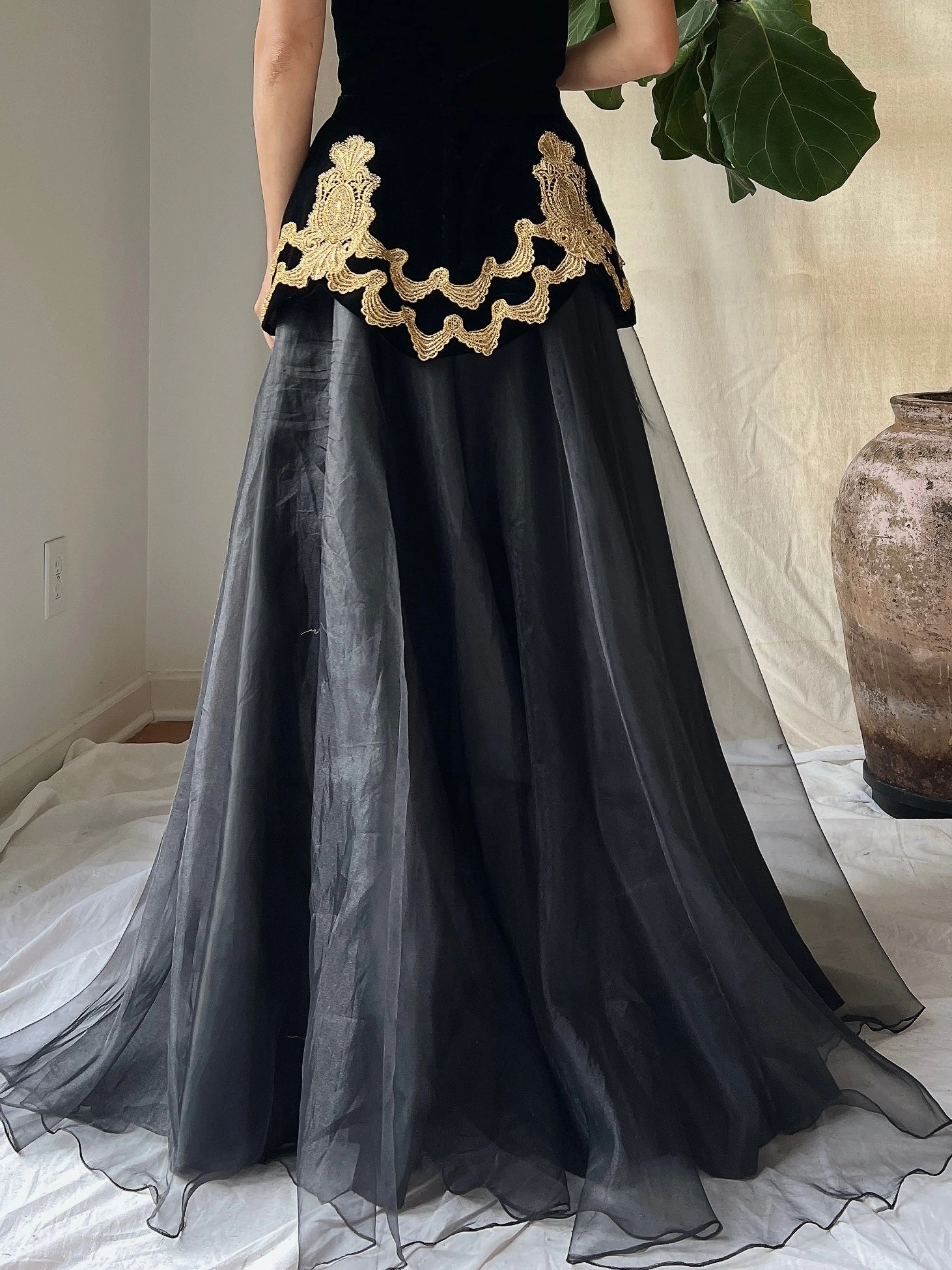 Vintage Voile Full Chiffon Skirt - S/4