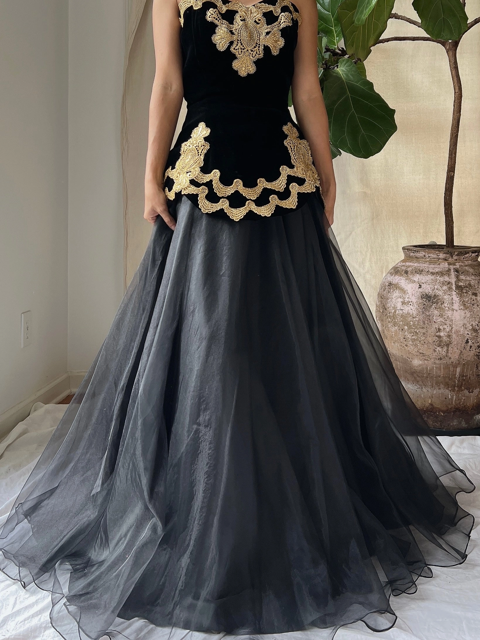 Vintage Voile Full Chiffon Skirt - S/4