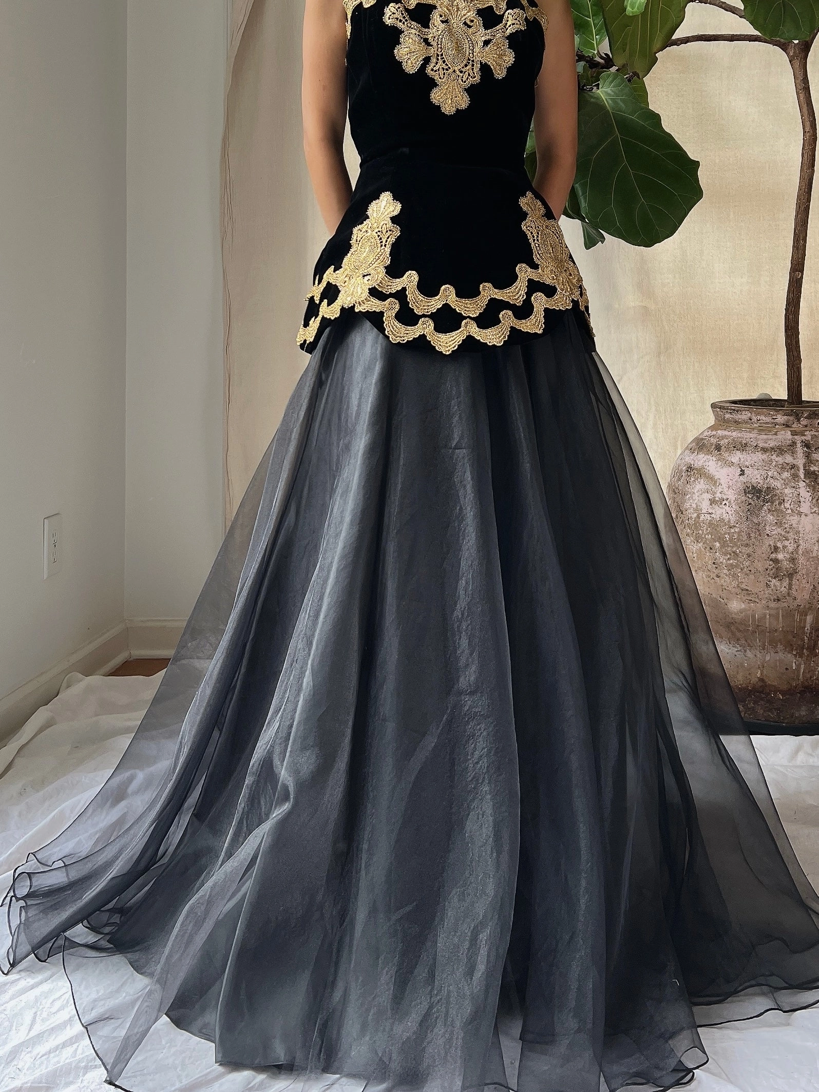 Vintage Voile Full Chiffon Skirt - S/4