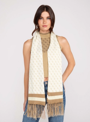White Cream Logo Valerie Scarf