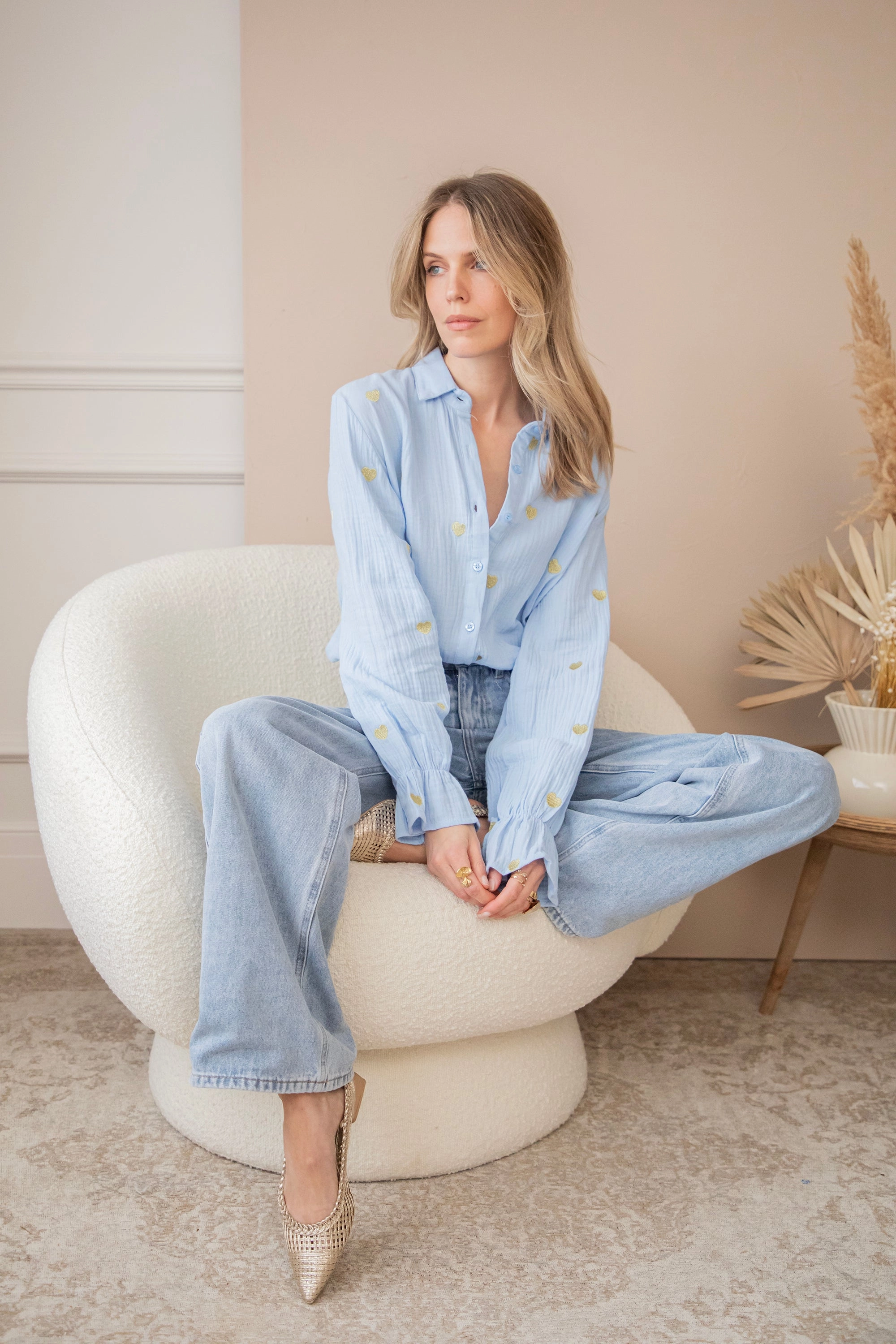 With All My Heart Blue/Gold - Blouse