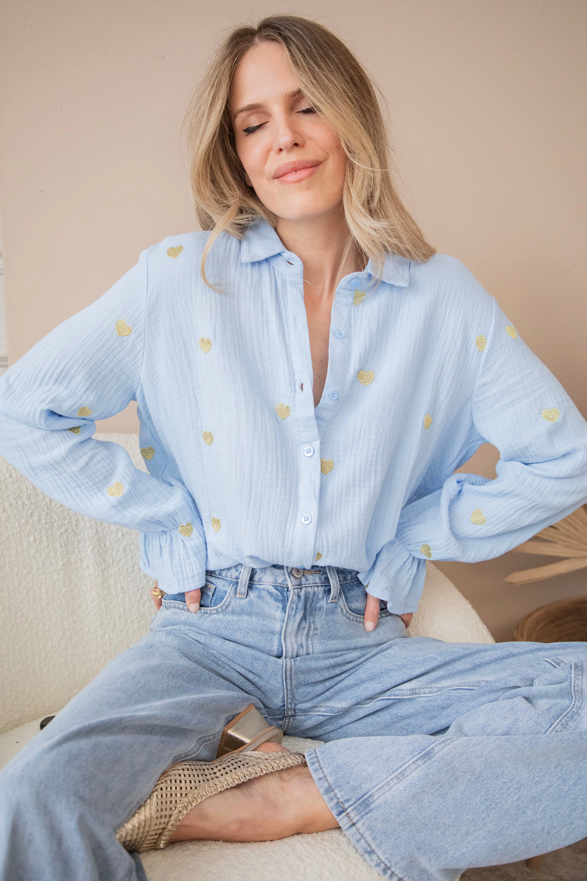 With All My Heart Blue/Gold - Blouse