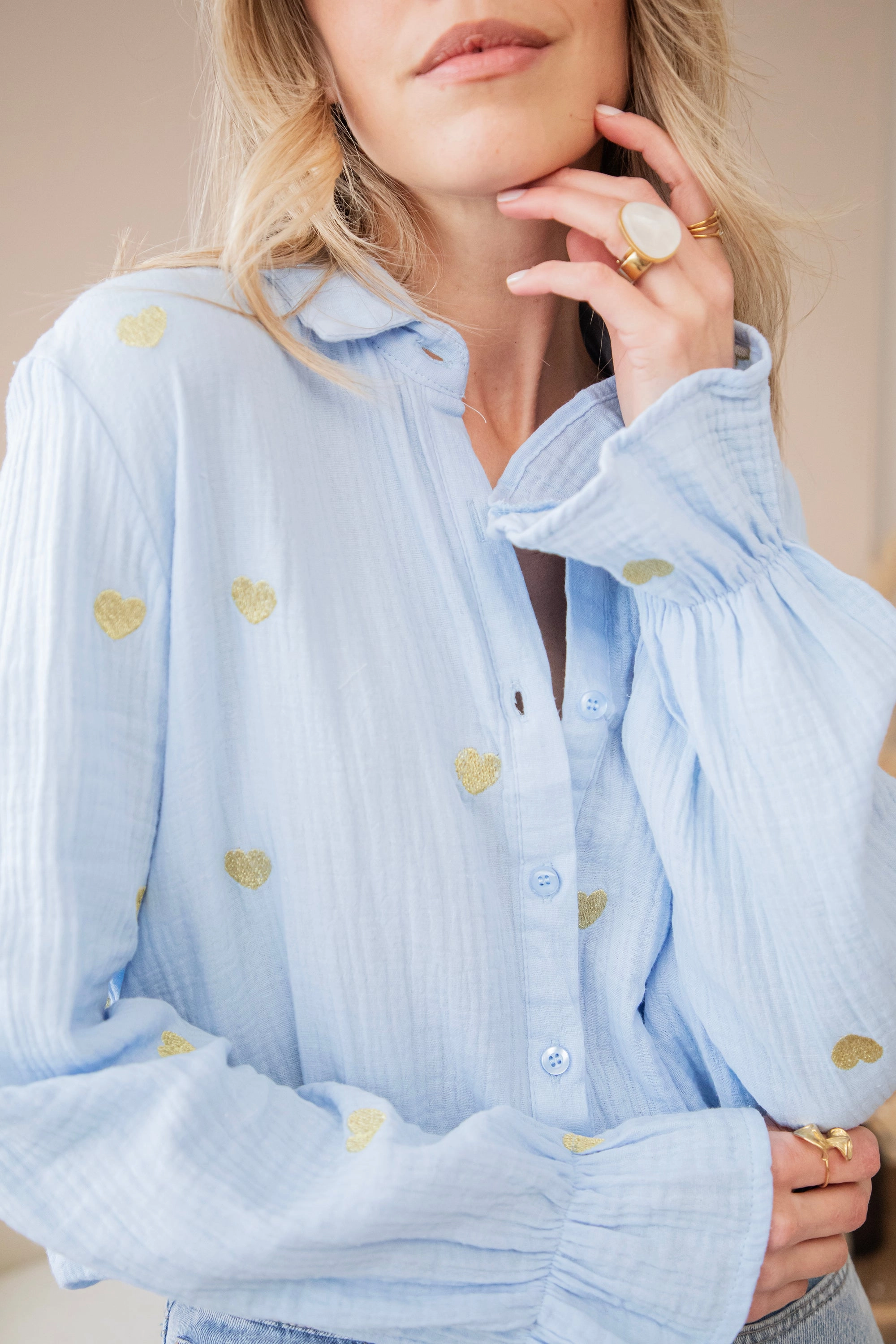 With All My Heart Blue/Gold - Blouse