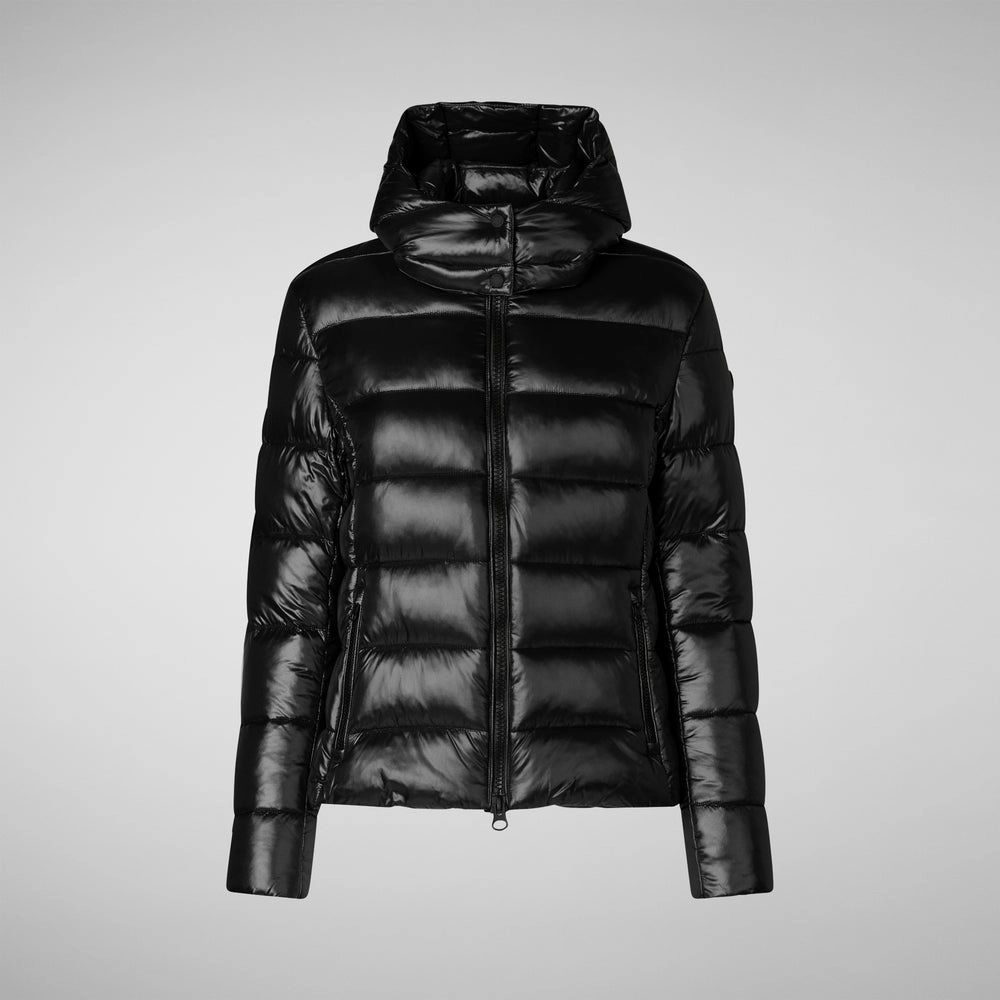 Women's Cosmary Hooded Puffer Jacket in Black