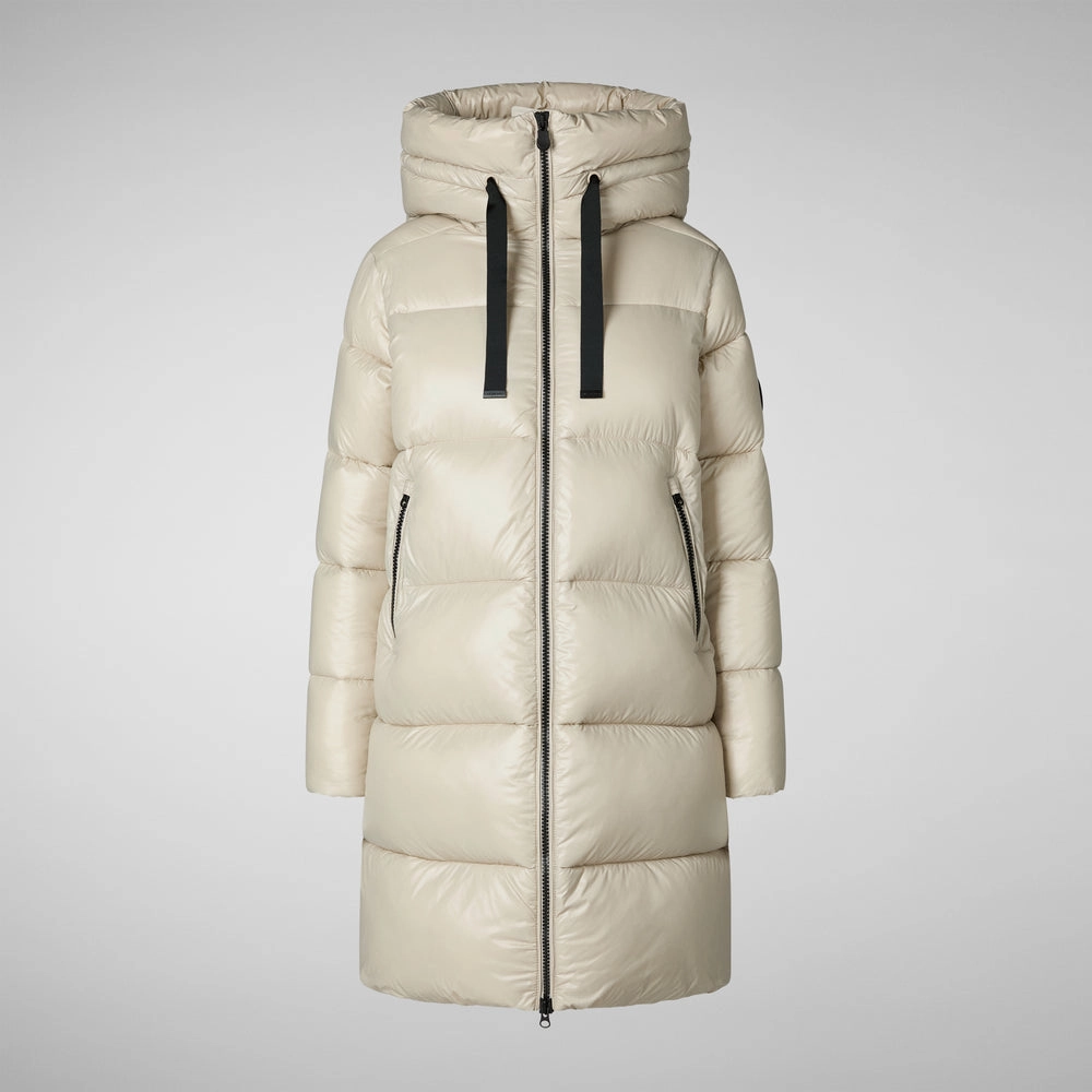 Women's Isabel Hooded Puffer Coat in Rainy Beige