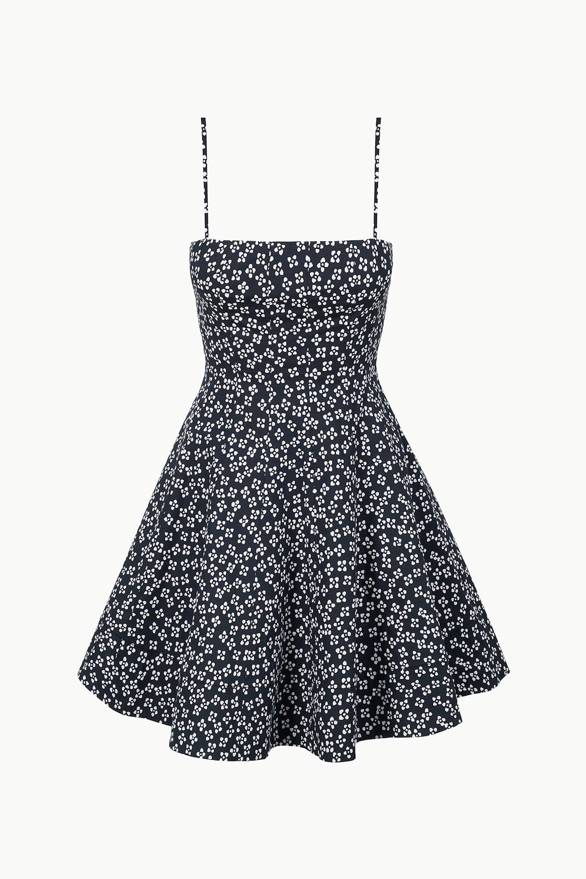 WYLIE MINI DRESS | BLACK WOODBLOCK FLORAL