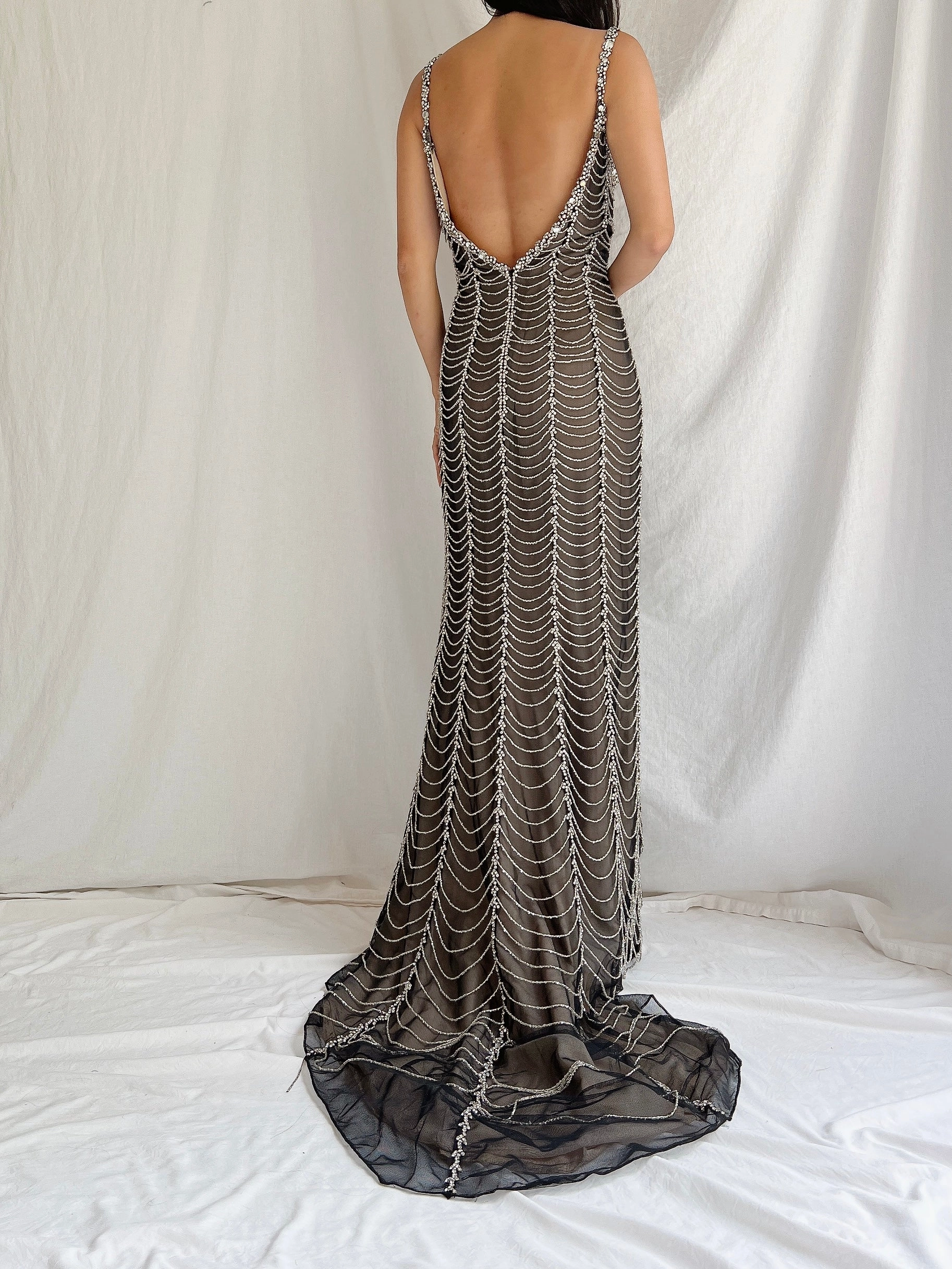 Y2K Rhinestone Sequins Gown - S/6